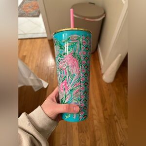Lilly Pulitzer Tumbler Straw 24oz Floral Insulated Travel Cup NWOT